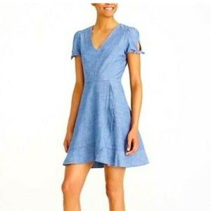 J-Crew Chambray Faux Wrap Dress